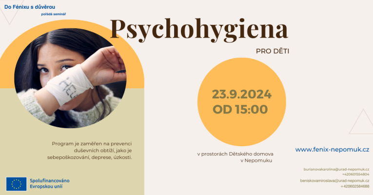 Plakát k akci Psychohygiena pro děti z Dětského domova