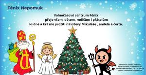 plakát přejeme krásné prožití návštěvy čerta ,Mikuláše a anděla